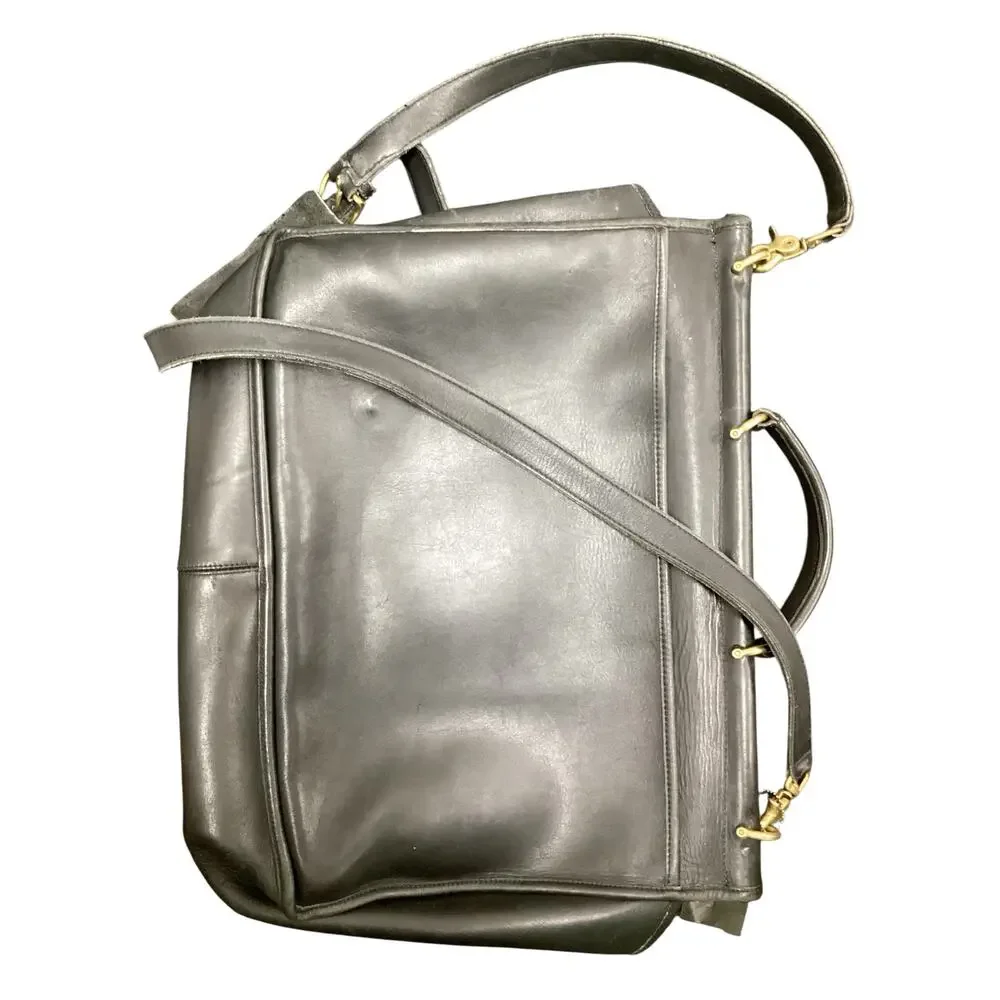 Vintage Coach Bag Men’s Metropolitan Brief 1970’Genuine Leather Twist Lock Black